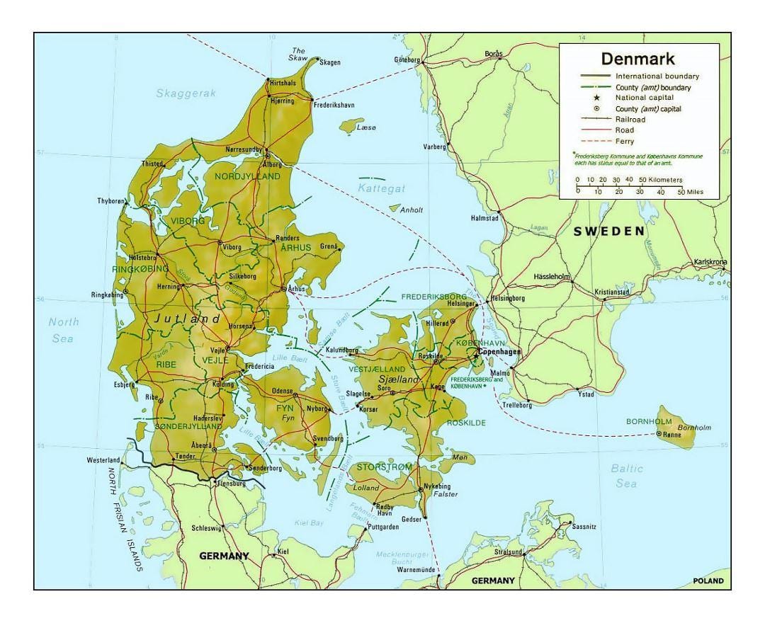 નકશો ડેનમાર્ક kommune
